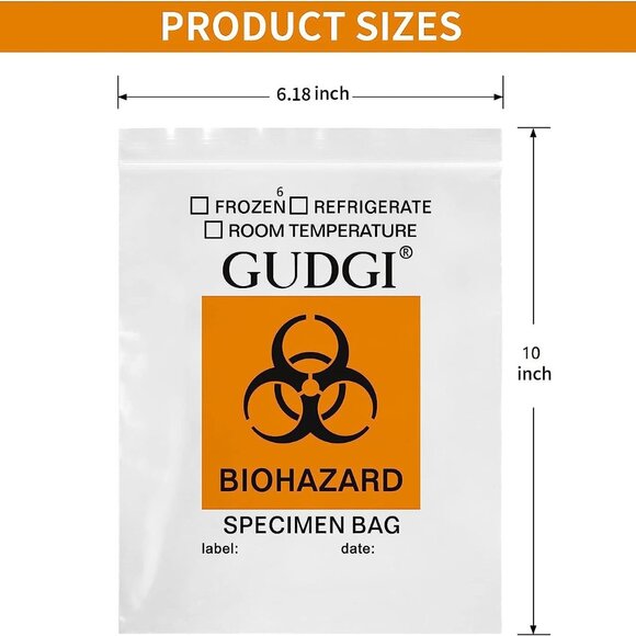 New Halloween Biohazard Specimen Bags 6" X 9" (50 Pack) - Picture 2 of 8